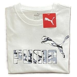 Puma Men's Small Splash Logo T-Shirt Crew Neck Short Sleeve White NEW
